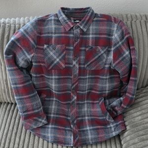 O'Neill Red and Blue Plaid Casual Shirt Jacket